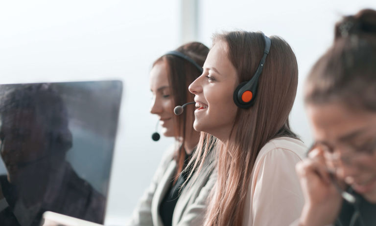 image of call centre staff with headset