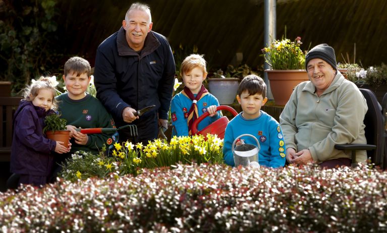 Members of the 5th Deal Scout group pictured with Caesar Court’s gardeners, Steve Baker and Tony Hennebury. Members of the 5th Deal Scout group pictured with Caesar Court’s gardeners, Steve Baker and Tony Hennebury.