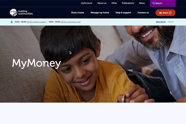 myMoney webpage