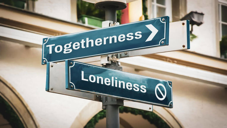 togetherness and loneliness street signs