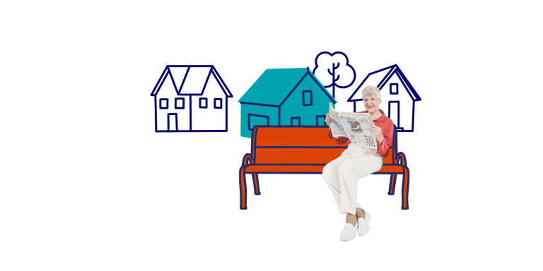 Kath sat on an animated bench